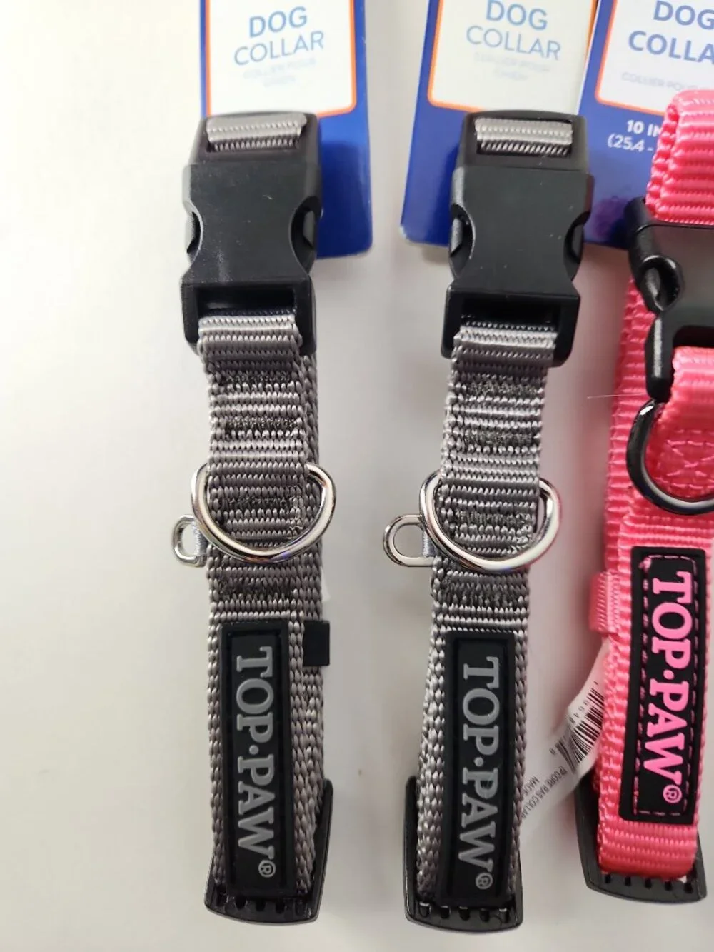 Set of 5 Dog Collars size Small gray pink green Top-Paw new bundle lot